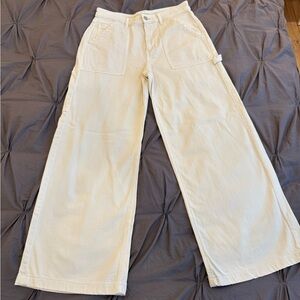 American Eagle Cream Wide-Leg Pants